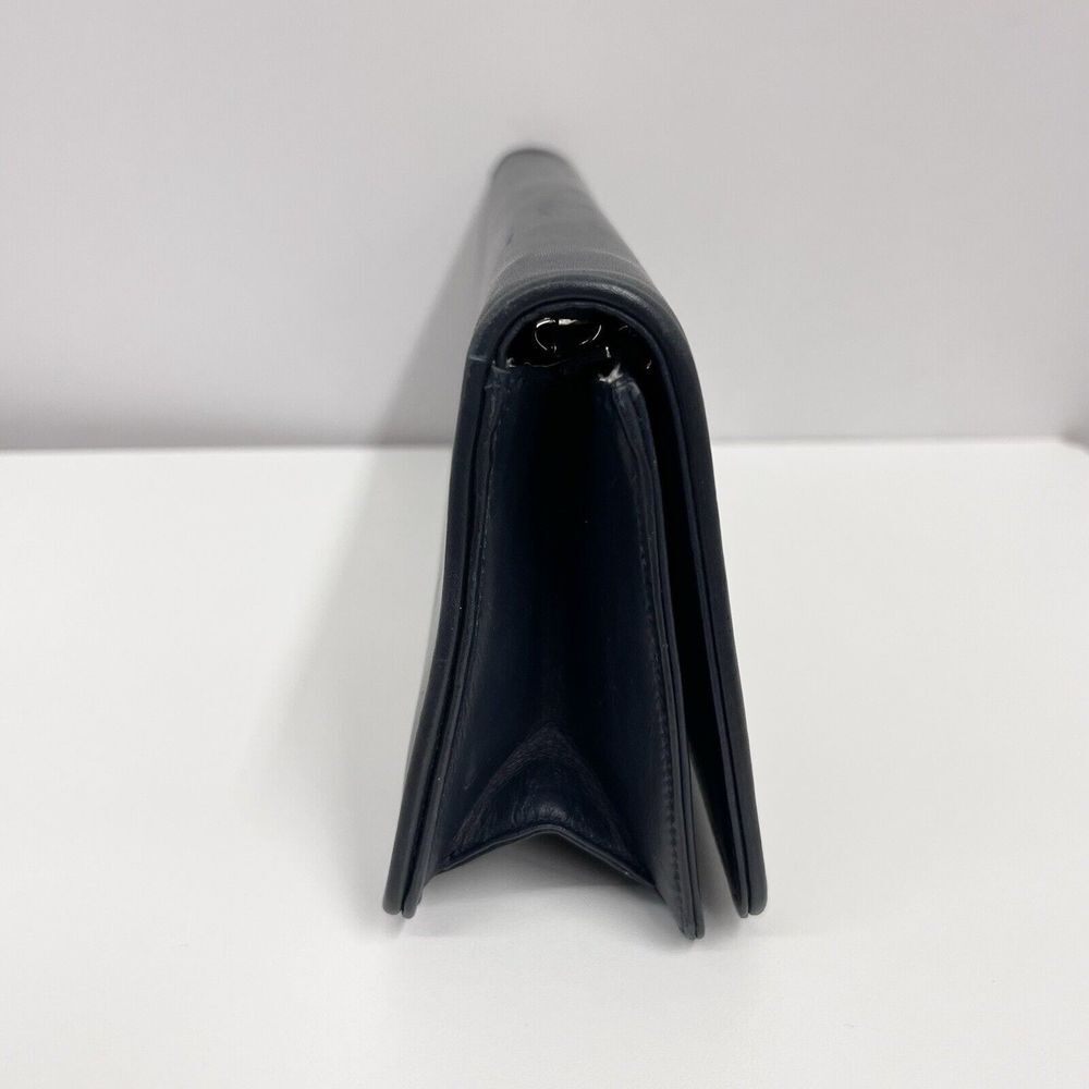 Vintage Salvatore Ferragamo Leather‎ Shoulder Bag or Clutch Navy Blue Rectangle - Picture 6 of 15